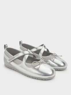 Girls' Metallic Crossover Mary Jane Sneakers