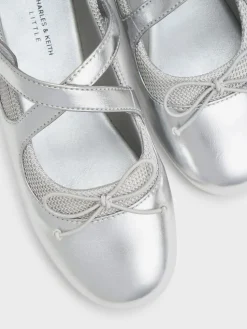 Girls' Metallic Crossover Mary Jane Sneakers