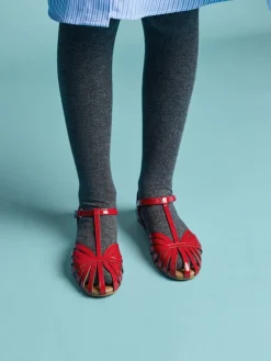 Girls' Patent Caged T-Bar Sandals
