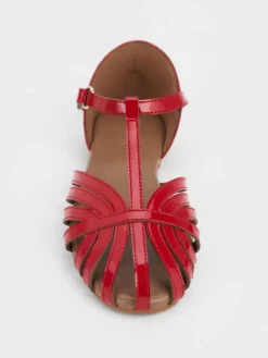 Girls' Patent Caged T-Bar Sandals