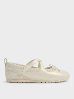Girls' Pearlescent Crossover Mary Jane Sneakers