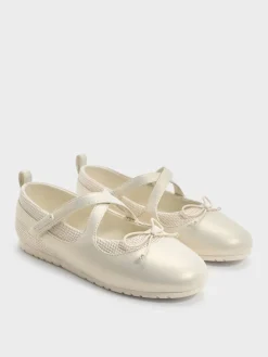 Girls' Pearlescent Crossover Mary Jane Sneakers