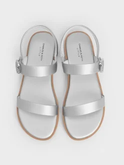 Girls' Pearlescent Crystal Slingback Sandals