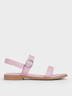 Girls' Pearlescent Crystal Slingback Sandals