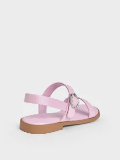 Girls' Pearlescent Crystal Slingback Sandals