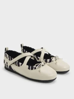 Girls' Zebra-Print Crossover Mary Jane Sneakers