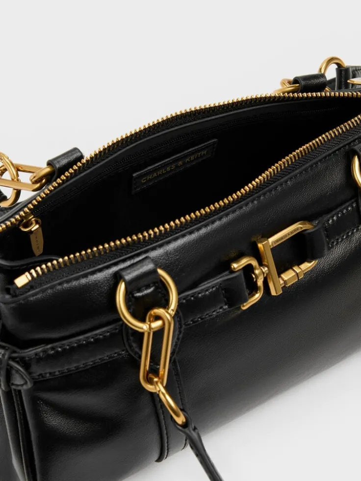 Gwynne Metallic-Accent Elongated Shoulder Bag