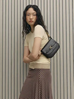 Gwynne Metallic-Accent Saddle Bag