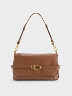 Gwynne Metallic-Buckle Belted Shoulder Bag