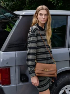Gwynne Metallic-Buckle Belted Shoulder Bag