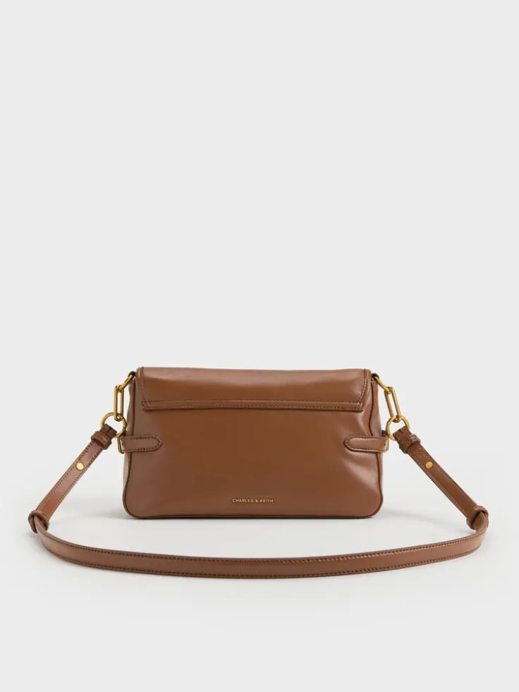 Gwynne Metallic-Buckle Belted Shoulder Bag