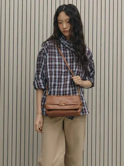 Gwynne Metallic-Buckle Belted Shoulder Bag