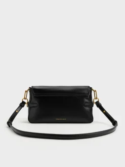 Gwynne Metallic-Buckle Belted Shoulder Bag