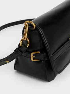 Gwynne Metallic-Buckle Belted Shoulder Bag
