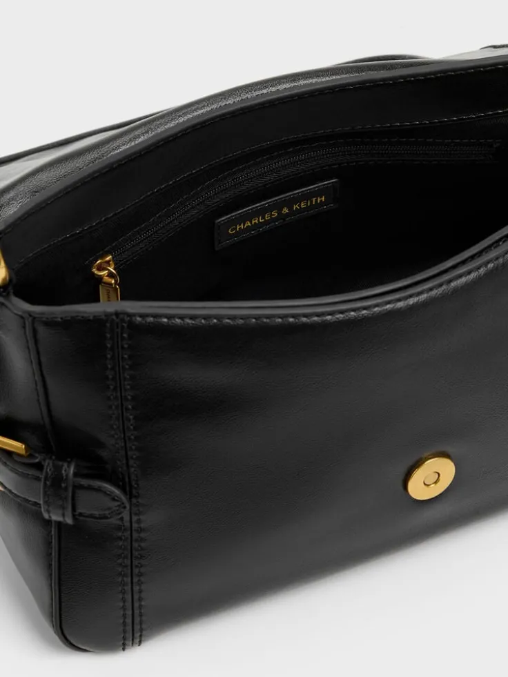 Gwynne Metallic-Buckle Belted Shoulder Bag