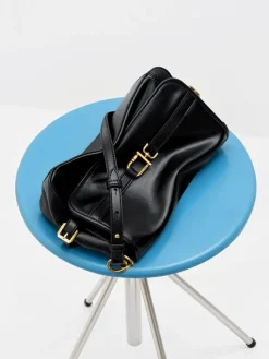 Gwynne Metallic-Buckle Belted Shoulder Bag