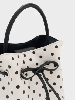 Hazel Polka-Dot Bow Bucket Bag