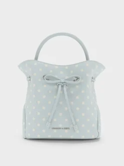 Hazel Polka-Dot Bow Bucket Bag
