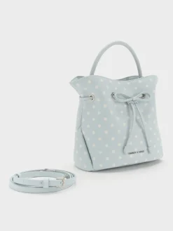 Hazel Polka-Dot Bow Bucket Bag