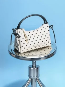 Hazel Polka-Dot Bow Top Handle Bag