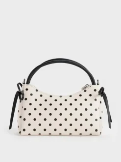 Hazel Polka-Dot Bow Top Handle Bag