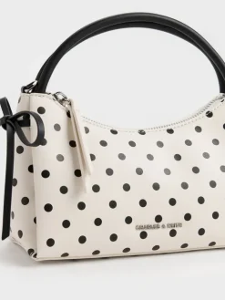 Hazel Polka-Dot Bow Top Handle Bag