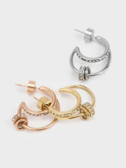 Hermione Crystal Crescent Earrings