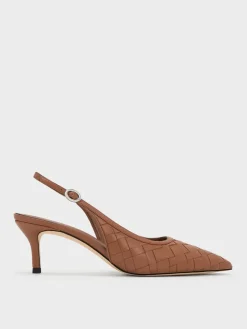Ivette Woven Pointed Slingback Pumps