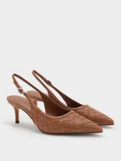Ivette Woven Pointed Slingback Pumps