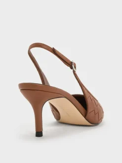 Ivette Woven Pointed Slingback Pumps