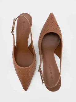 Ivette Woven Pointed Slingback Pumps