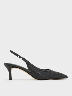 Ivette Woven Pointed Slingback Pumps
