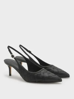 Ivette Woven Pointed Slingback Pumps