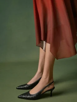 Ivette Woven Pointed Slingback Pumps