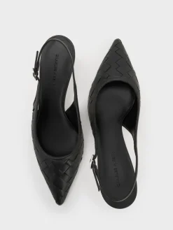 Ivette Woven Pointed Slingback Pumps