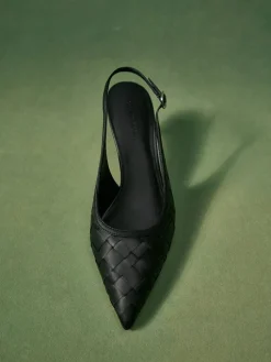 Ivette Woven Pointed Slingback Pumps