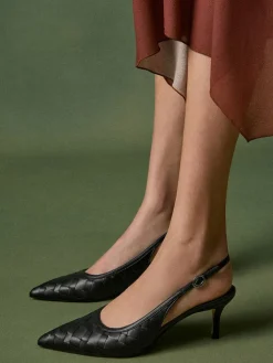 Ivette Woven Pointed Slingback Pumps