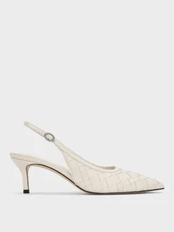 Ivette Woven Pointed Slingback Pumps