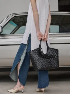 Ivette Woven Pointed Slingback Pumps