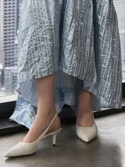 Ivette Woven Pointed Slingback Pumps
