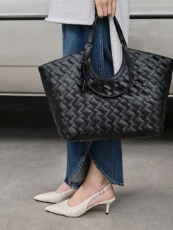 Ivette Woven Pointed Slingback Pumps
