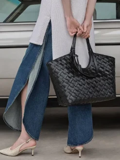 Ivette Woven Pointed Slingback Pumps