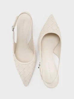 Ivette Woven Pointed Slingback Pumps