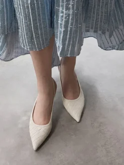 Ivette Woven Pointed Slingback Pumps