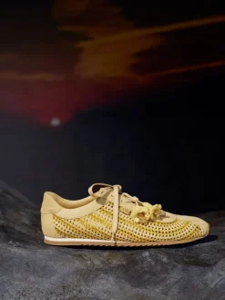 Jace Crochet & Suede Flower Sneakers