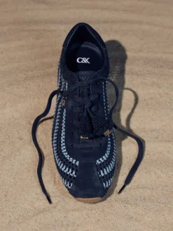 Jace Crochet & Suede Flower Sneakers