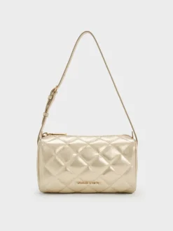 Janie Metallic Quilted Shoulder Bag