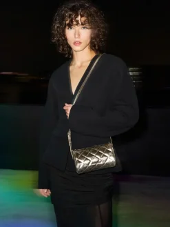 Janie Metallic Quilted Shoulder Bag
