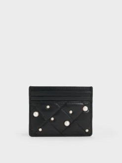 Janie Quilted Pearl Card Holder