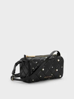 Janie Quilted Pearl Shoulder Bag